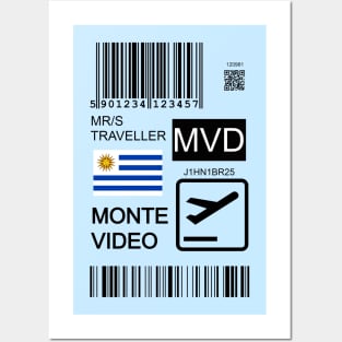 Montevideo Uruguay travel ticket Posters and Art